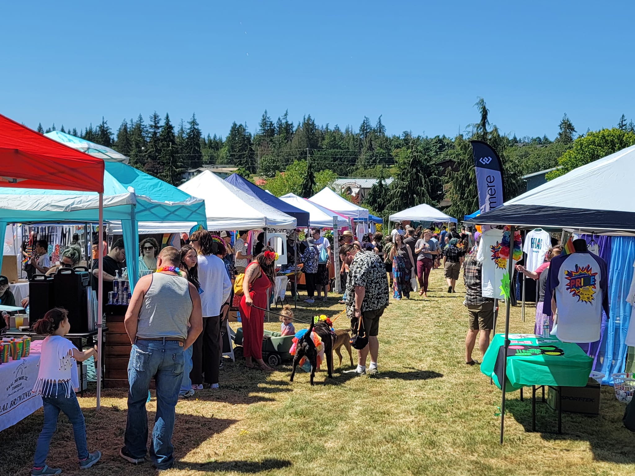 Vendor booths at Stanwood-Camano Pride