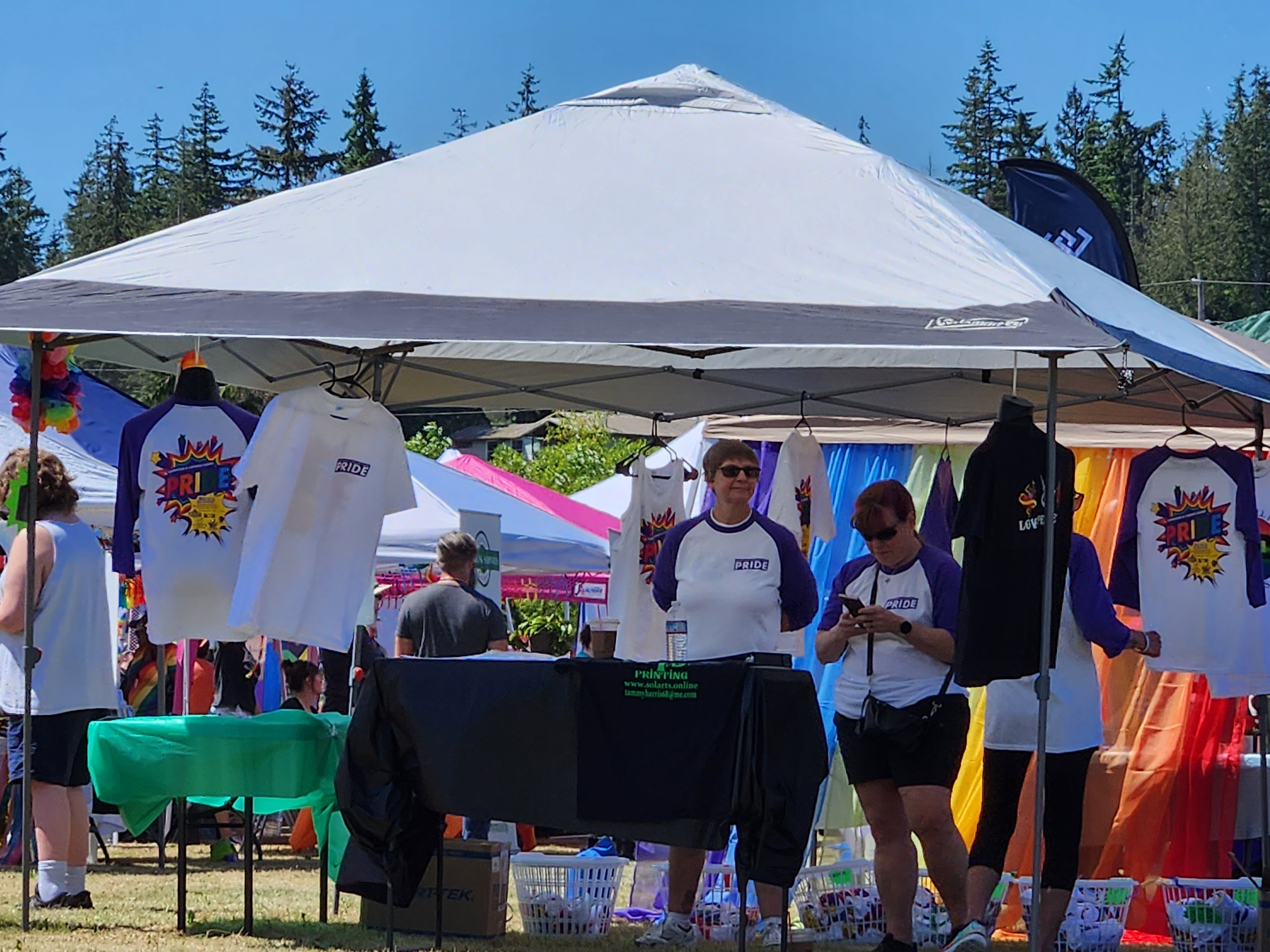 Outdoor vendor booth at Stanwood-Camano Pride